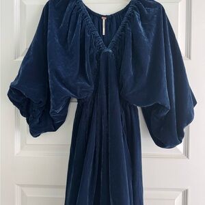 Free People Blue Velvet Dress